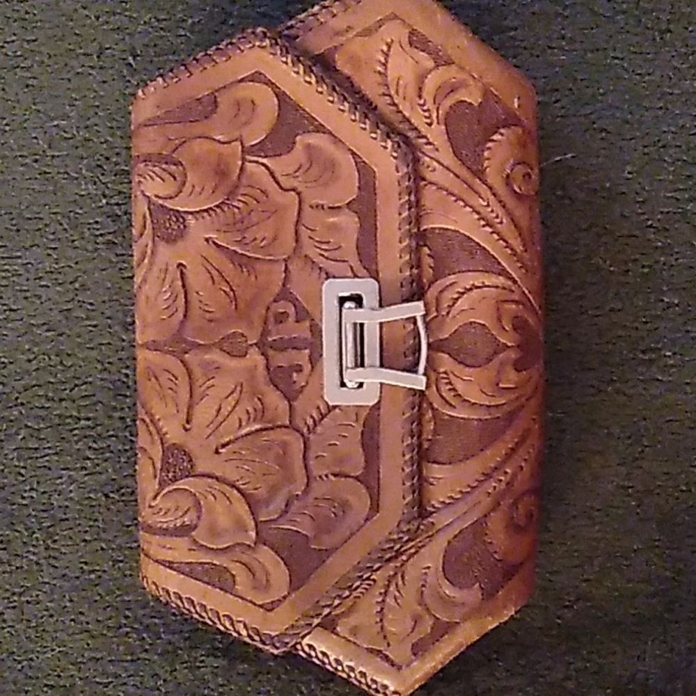 Vintage leather clutch